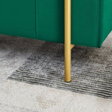 Elegant Upholstered Velvet Storage Bench with Cylindrical Arms and Iron Legs for Hallway Living Room W487128012