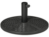 Black 18" Rattan Design Parasol Stand Heavy Duty Round Market Umbrella Base Holder for Patio 20832357