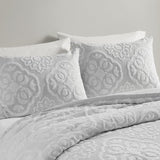 King/Cal King 3 Piece Tufted Woven Medallion Comforter Set B035128858