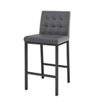 ZUN Modern design High stool Metal legs Kitchen Restaurant Gray pu bar chair, black spray painted chair W210P179753