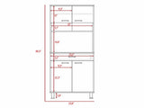 Santa Maria 1-Drawer 1-Shelf Area Pantry with Adjustable Metal Legs White B06280024