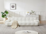 87.4-inch Cloud Series Minimalist Button-Tufted Square Arm Three-Seater Sofa, Chenille Sofa, W3505P383948