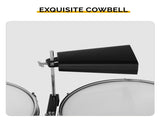 Percussion 13" & 14" Timbales Drum Set with Stand and Cowbell Silver 02216190