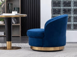 Wania Contemporary Velvet Swivel Chair, Blue T2574P164523