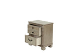 ZUN Classic Bedroom Formal Nightstand Antique Silver Finish 2-Drawers 1pc Bedside Table Plywood B011P191906