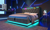 King size Upholstered, 360 surround LED function, Buttons/Apps/Remote Control, hydraulic storage N736P188808G
