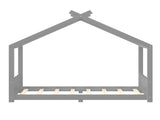 Twin House Floor Bed with Support Slats, Solid Wood House Bed Frame for Kids, No Box Spring Needed W1580P387838