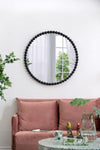 ZUN 32" Circle Mirror with Metal Beaded Frame, Wall Mirror for Living Room Bedroom Entryway W2078138953