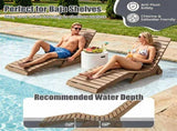 HDPE In-Pool Lounge Chair with Rear Rolling Wheels, 450 LBS Capacity S-Curve Ergonomic Pool Chaise 39915080