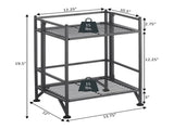 Storage 2 Tier Folding Metal Shelf, Black 70780096