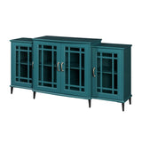 62" TV Stand, Buffet Sideboard Cabinet, Teal Blue W96570022
