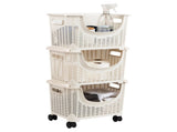 Plastic Storage Cart, Kitchen Storage, Rolling, Toy Storage, Laundry, Kitchen, Ivory 73843820