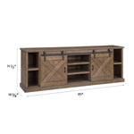 ZUN 85 inch TV Stand Console for TVs up to 95 inches, No Assembly Required, Barnwood Finish B108P160161