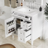 30'' Bathroom Vanity with Top Sink, Modern Bathroom Storage Cabinet with 2 Drawers and a Tip-out N710P250194K