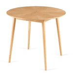 ZUN Mid-Century Modern 35.43 Inch Round Dining with MDF Oak Wood Veneertop and Solid Wood W1164P225863