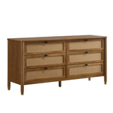 Vichy Wood and Rattan 6-Drawer Dresser T2574P290543