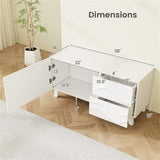38 "x 14" white stylish TV cabinet with drawers 74460882