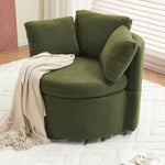 ZUN Fabric Swivel And Storage Chair With Back Cushion For Living Room,Green 96070086