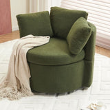 ZUN Fabric Swivel And Storage Chair With Back Cushion For Living Room,Green 96070086