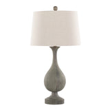 Cipolla Poly 29" Farmhouse Polyresin Table Lamp in Acid Dusty Wood Poly, Antique Soft Brass and B202P224050