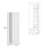 Lilo Storage Cabinet, Broom Hangers, Internal Shelves -White B20092127