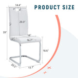 A set of 4 white PU material bow-shaped chairs - Adding fashion to minimalist and contemporary home W3226P279081