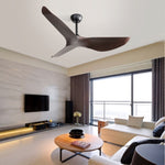 ZUN Modern 52 Inch Indoor Ceiling Fan No Light With 6 Speed Remote Control 3 ABS Blade Reversible DC W934P207799