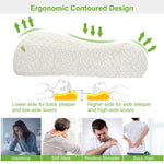 ZUN Bamboo Memory Foam Sleep Pillow Contoured Cervical Orthopedic Pillow Neck Support Breath Pillow 22479701