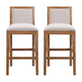 30.5 Inch Height Bar Stools set of 2, Rubber wood Frame,fabric Sponge cushion and Upholstered N780P192217N