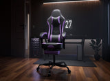 Gaming Chair, Ergonomic Computer Chair with Footrest and Massage Lumbar Support, Height Adjustable W2367P288700
