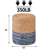 (SKU06286439Ottoman Poof, Natural Seagrass Poufs, Hand Weave Round Footstool, Pouffe Accent 05943599