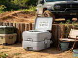 5.3 Gallon Portable Camping Toilet, with 3.2 Gal Flush Tank & Carry Bag, Push-Button Pressurized 48020629