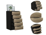 Cannon 5-Drawer Rectangle Dresser Black Wengue and Light Oak B06280494