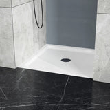 Goodyo 36x36in Shower Base White, Centered Drain and Single-Threshold W122343126