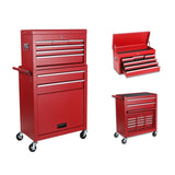Tool Chest, 8-Drawer Rolling Tool Storage Cabinet with 2 in 1 Detachable Top Tool Box, Liner, W2660P272879