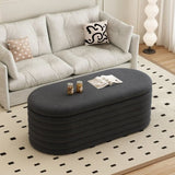 Storage Teddy Ottoman Bench Upholstered Fabric Storage Bench End of Bed Stool with Safety Hinge for W2336P251245