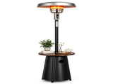 27.6"x27.6"x88.6" Umbrella Patio Heater, Iron Outdoor Propane Heater with Round Side Table, Black 19531988
