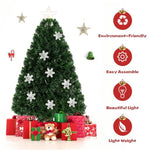 ZUN 4 Feet LED Christmas Tree with Snowflakes 40648688