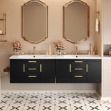 36'' Wall Mounted Bathroom Vanity with Resin Sink, Floating Bathroom Storage Cabinet with 2 Drawers, N710P253035B