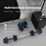 ZUN Adjustable Weights Dumbbells Set of 2, 66Lbs 2 in 1 Exercise & Fitness Dumbbells Barbell Set for Men 63592580