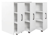 Bookcase with Three Pulled Out Doors Shelving Cabinet,3 Tier Floor Standing Bookcase,Slide Out W331P374568