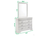 Modern 6 Drawer Dresser made with Wood in White 733569235551