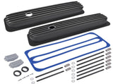 Black Aluminum Short Finned Valve Cover w/ Gasket Fits for SBC 1987-1997 Small Block Chevy 5.0L 5.7L 81732801