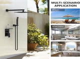 Rainfall Shower System With Storage Rack 10 inch Shower Faucet Set Brushed Nickel High Pressure 14388106