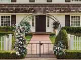 134.5*58.5*213cm Arc Roof Double Layer With Door Wrought Iron Iron Arch Courtyard Black 03609529