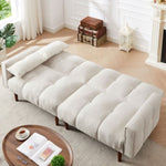 ZUN Convertible Futon Sofa Bed, Adjustable Couch Sleeper, Modern Fabric Linen Upholstered Futon Sofa bed W1123104795