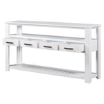 ZUN 62.2'' Modern Console Table Sofa Table for Living Room with 4 Drawers and 2 Shelves 98502901
