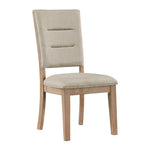 ZUN Light Oak Finish Beautiful Dining Chairs Set of 2pc, Upholstered Seat and Back Beige Fabric Rustic B011P238899