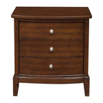 ZUN Dark Cherry Finish 1pc Nightstand of 3x Drawers Satin Nickel Tone Knobs Transitional Style Bedroom B01162463