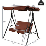 ZUN 2-Seat Patio Swing Chair with awning 18991627